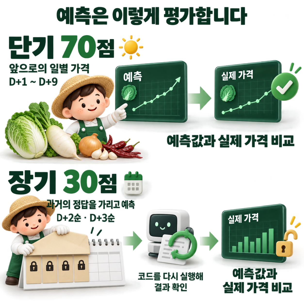 본선 단기 예측 70점과 장기 백테스팅 30점 평가 안내